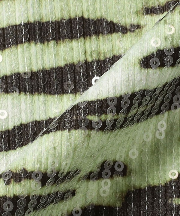 taottao / Green Zebra Sequin Sprinkle Cake Mini Dress
