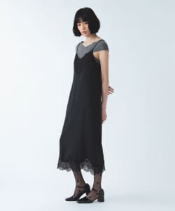 レース 切り替え Vネック キャミ ワンピース