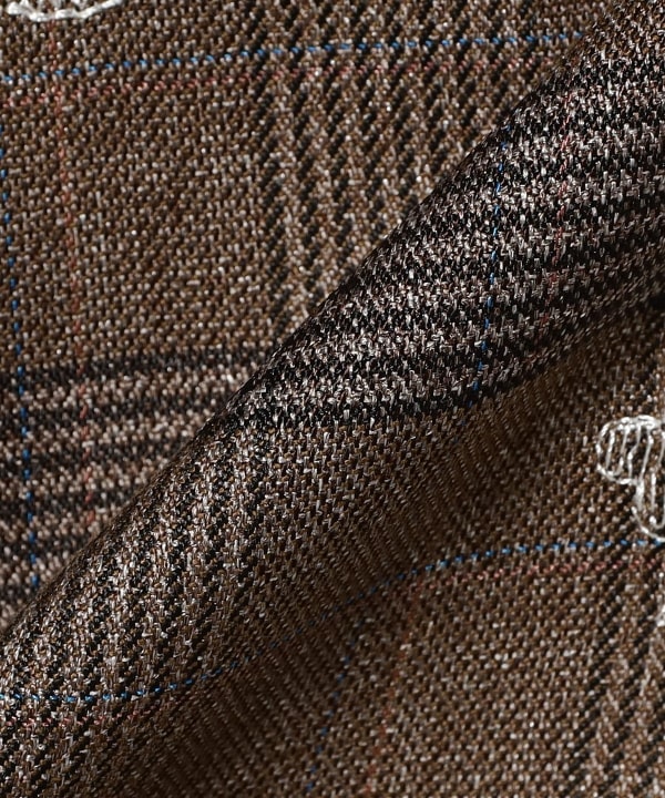チェック 刺繍 ミニ ワンピース