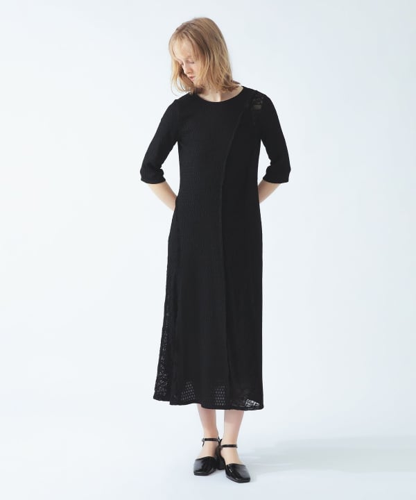 【+10%ポイントUP】レース キリカエ ジャカード ワンピース