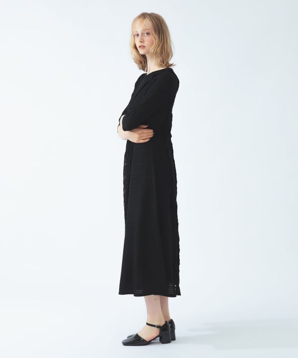 【+10%ポイントUP】レース キリカエ ジャカード ワンピース