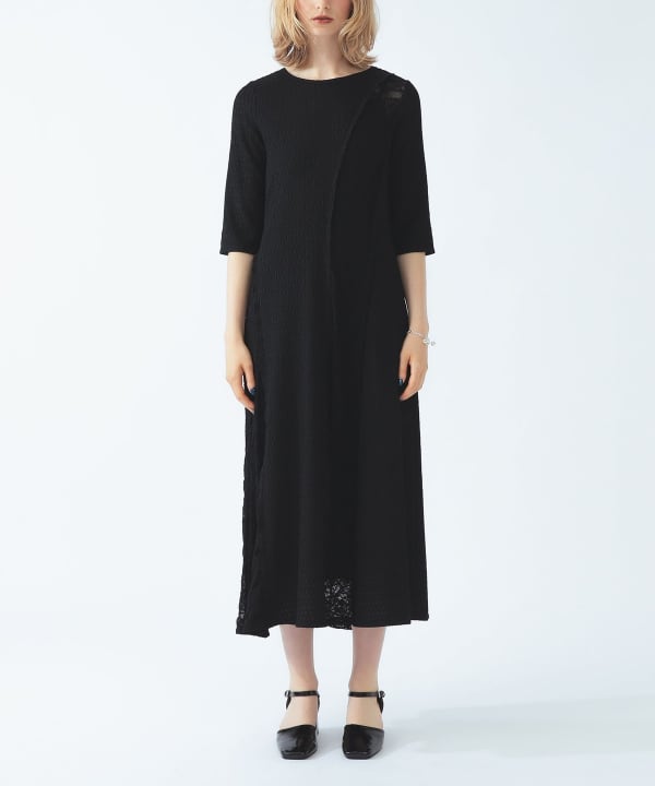 【+10%ポイントUP】レース キリカエ ジャカード ワンピース