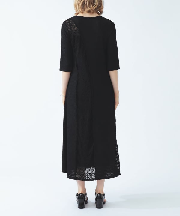 【+10%ポイントUP】レース キリカエ ジャカード ワンピース