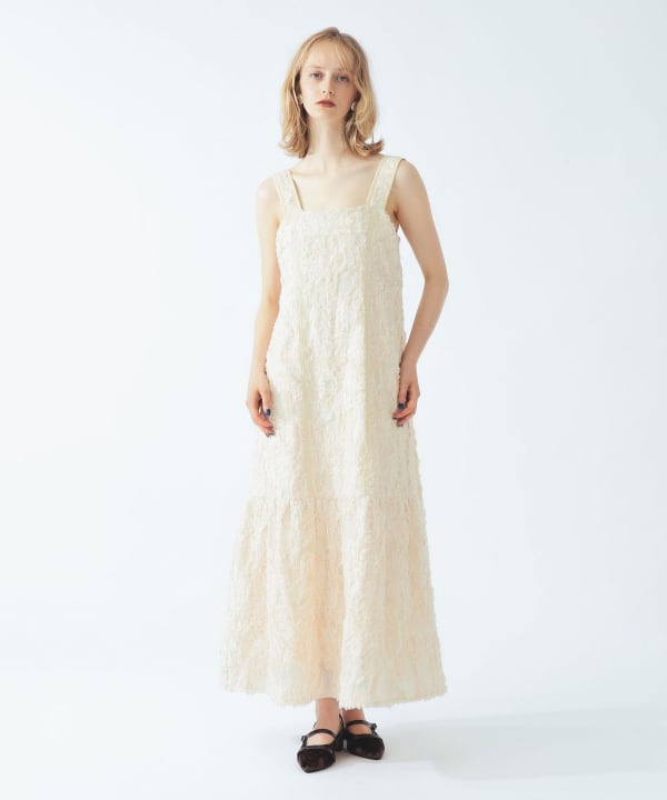 Jacquard tiered camisole dress