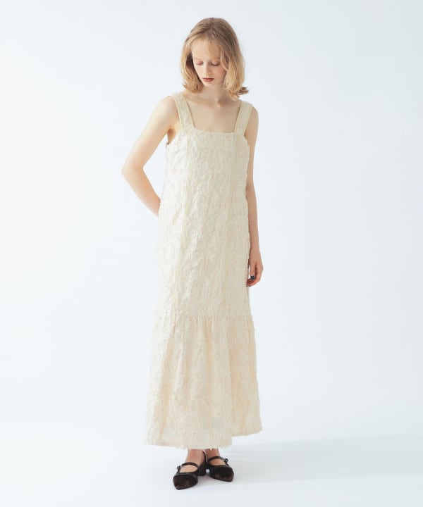 Jacquard tiered camisole dress