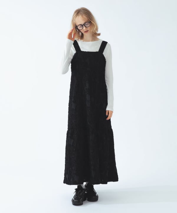 Jacquard tiered camisole dress