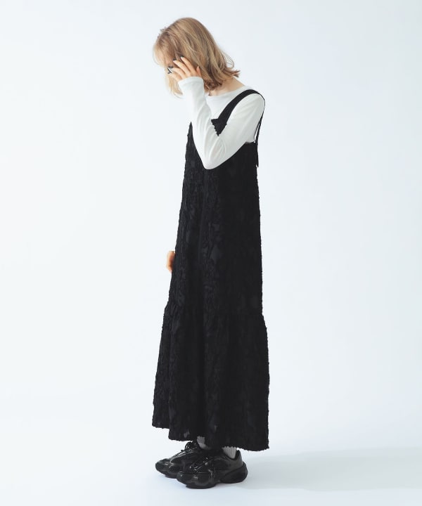 Jacquard tiered camisole dress