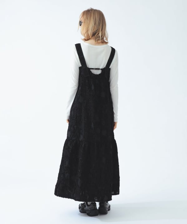 Jacquard tiered camisole dress