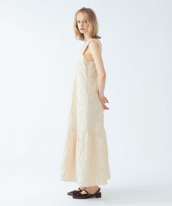 Jacquard tiered camisole dress