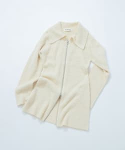 ジップ ポロニット ミニ ワンピース