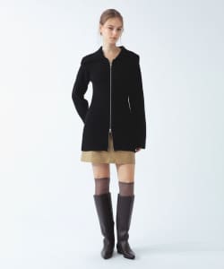 ジップ ポロニット ミニ ワンピース