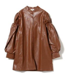 GHOSPELL / Fake Leather Shirts Dress