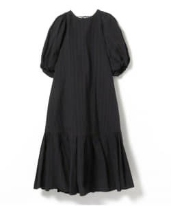 ▲○Uhr / Puff Sleeve Back Open Dress