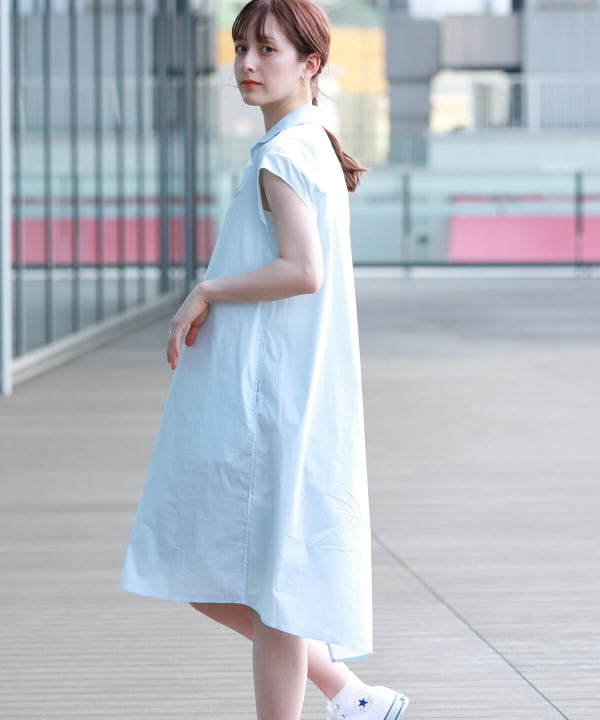 Ray BEAMS(レイ ビームス)FRED PERRY × Ray BEAMS / 別注 リブ カラー シャツ ドレス(ワンピース ワンピース)通販| BEAMS Ray BEAMS(レイ ビームス)FRED PERRY × Ray BEAMS / 別注 リブ カラー シャツ ドレス(ワンピース ワンピース)通販| BEAMS