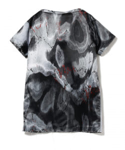 ○JOHN LAWRENCE SULLIVAN / PRINTED SATIN BOAT NECK DRESS