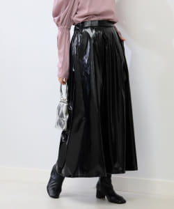 Ray BEAMS / 女裝 金屬色 打褶 傘狀裙