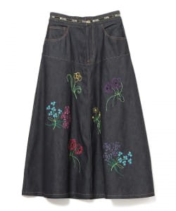 ○MUVEIL/ フラワー 刺繍 スカート
