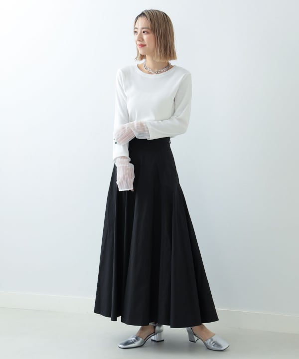 Ray BEAMS Ray BEAMS [Outlet] Ray BEAMS / Cotton Long Flare Skirt