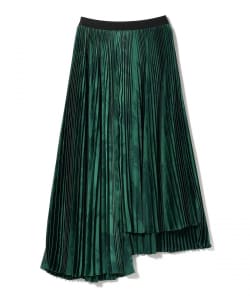 ▲○08sircus / Vintage satin half tone pleated wrap skirt