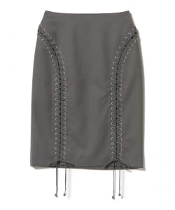 JOHN LAWRENCE SULLIVAN / Wool gabardine lace-up skirt