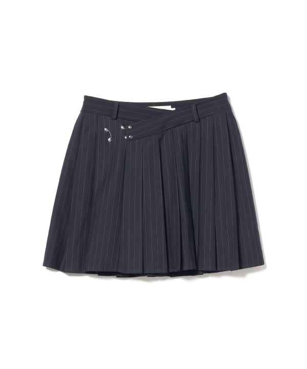 Ray BEAMS Ray BEAMS Ray BEAMS / Pinstripe pleated mini skirt