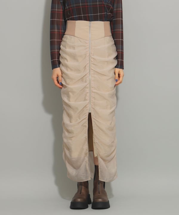 Ray BEAMS Ray BEAMS Gathered Zip Skirt (Skirt, Maxi, Long