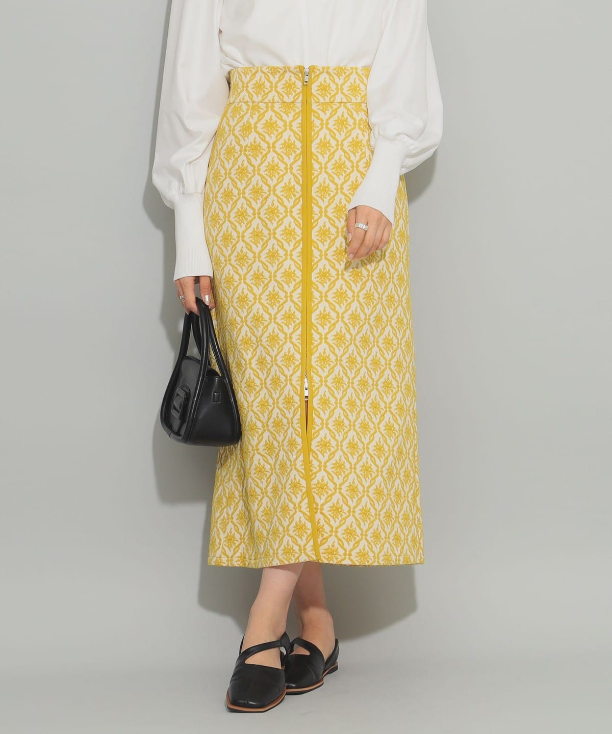 Ray BEAMS Ray BEAMS Front Zip Tight Skirt (Midi/Mi-length Ray BEAMS Ray BEAMS Front Zip Tight Skirt (Midi/Mi-length