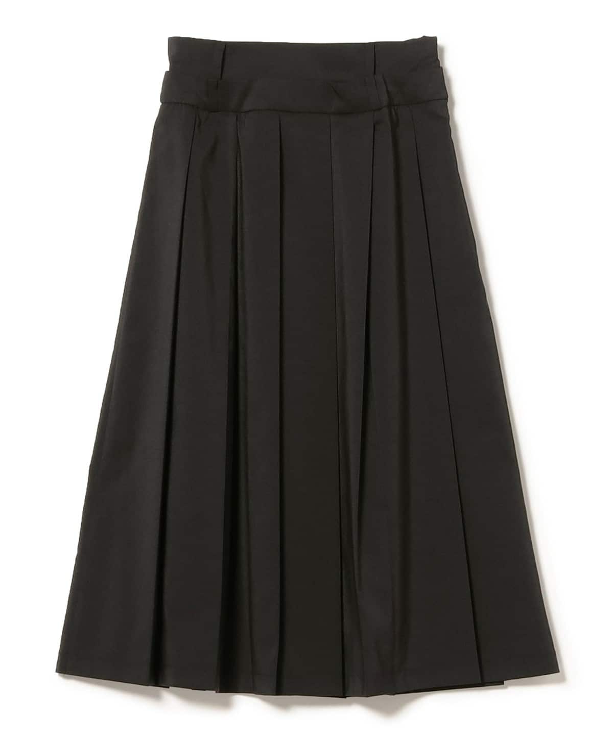 Ray BEAMS（レイ ビームス）ダブル ベルト プリーツ スカート