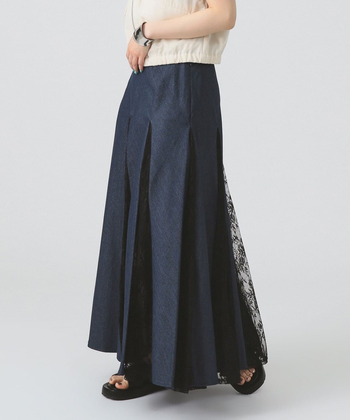 デニム レース キリカエ スカート スカート WOMEN NAVY 1 デニム レース キリカエ スカート スカート WOMEN NAVY 1