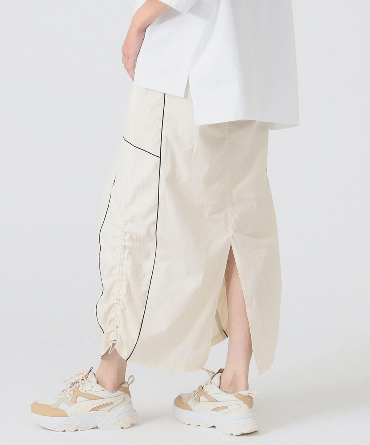 ストライプ キリカエ トラックスカート スカート WOMEN OFF WHITE 1 ストライプ キリカエ トラックスカート スカート WOMEN OFF WHITE 1