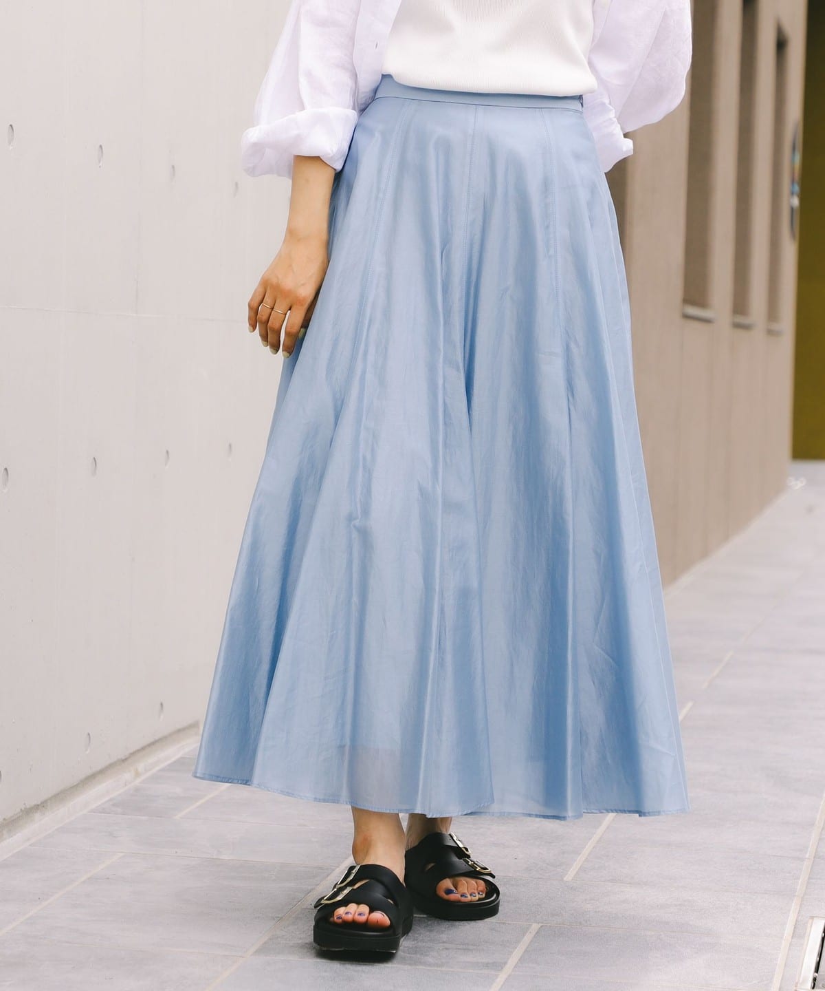 Ray BEAMS（レイ ビームス）エアリー シアー フレア スカート