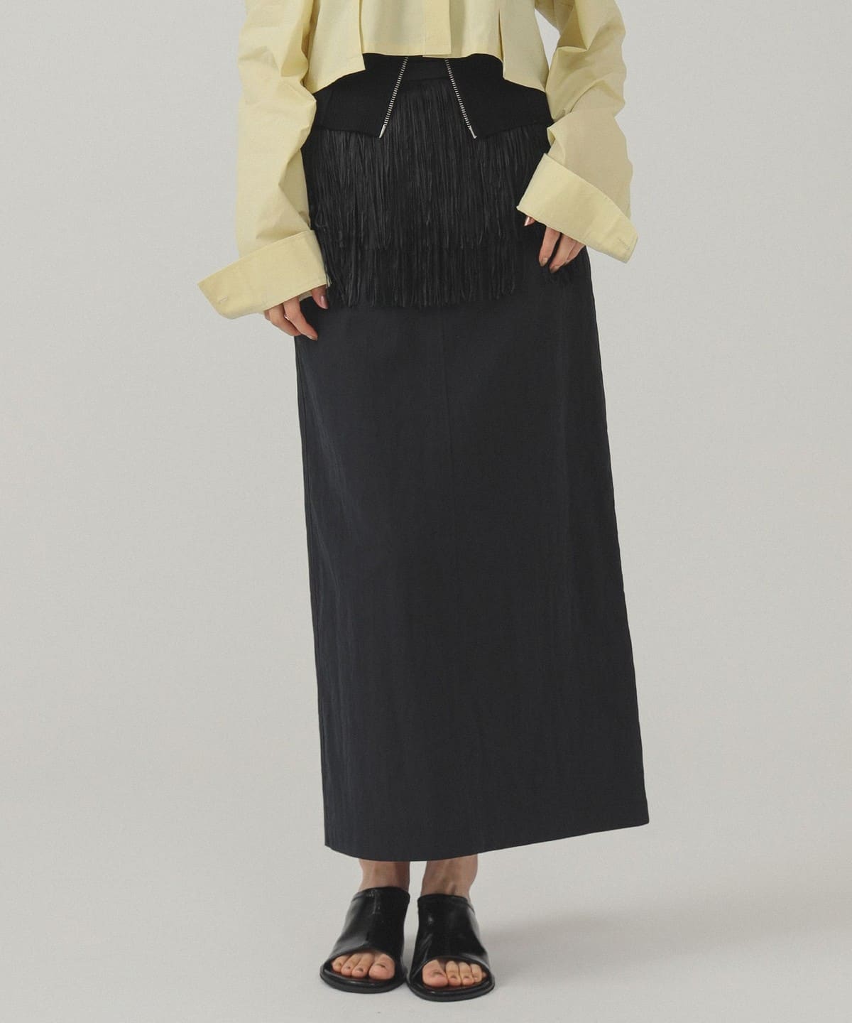 フリンジ 2way タイト スカート スカート WOMEN BLACK 0 フリンジ 2way タイト スカート スカート WOMEN BLACK 0