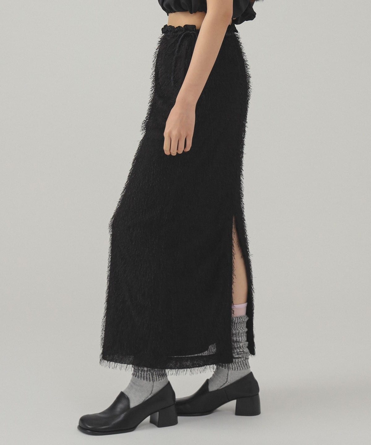 フリンジ ファー タイト スカート スカート WOMEN BLACK ONE SIZE フリンジ ファー タイト スカート スカート WOMEN BLACK ONE SIZE