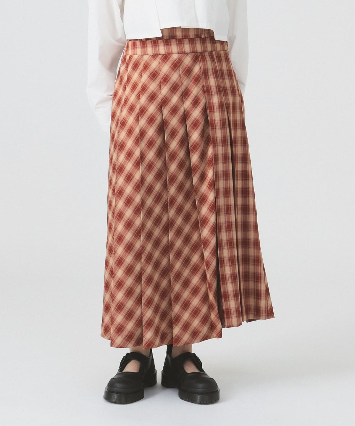 チェック プリーツ スカート スカート WOMEN BROWN 1 チェック プリーツ スカート スカート WOMEN BROWN 1