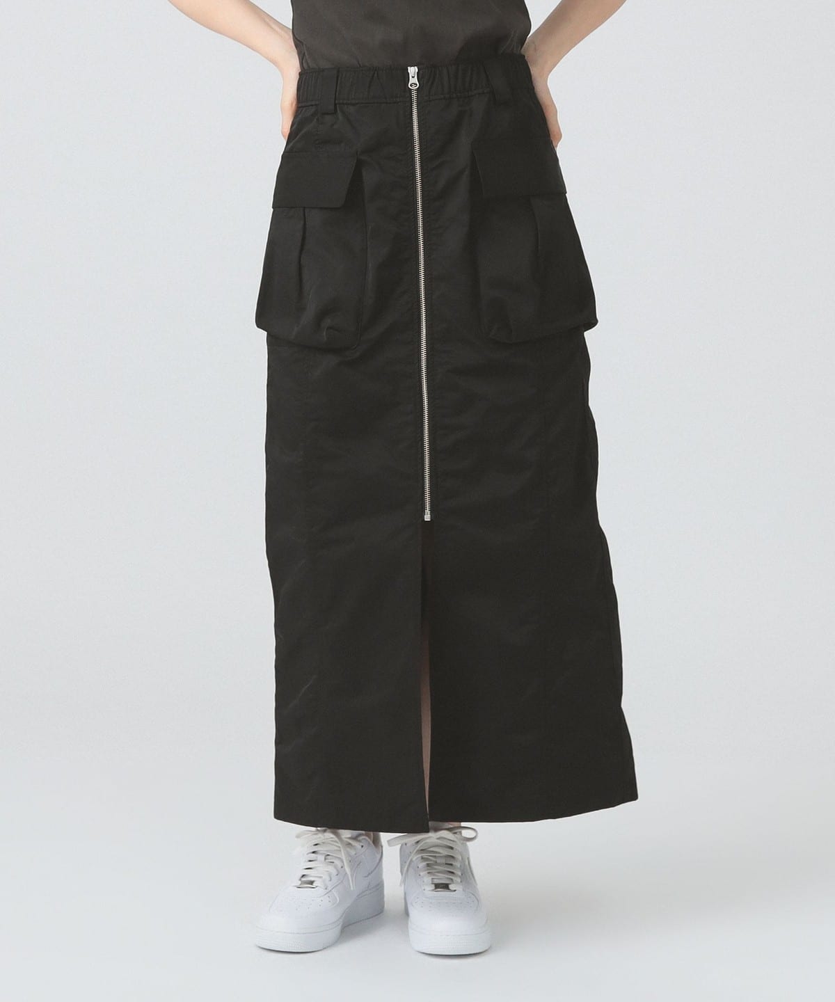 フロント ジップ カーゴ タイトスカート スカート WOMEN BLACK 0 フロント ジップ カーゴ タイトスカート スカート WOMEN BLACK 0