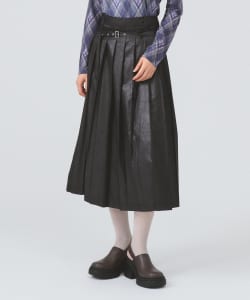 【+15%ポイントUP】レザーライクプリーツ スカート