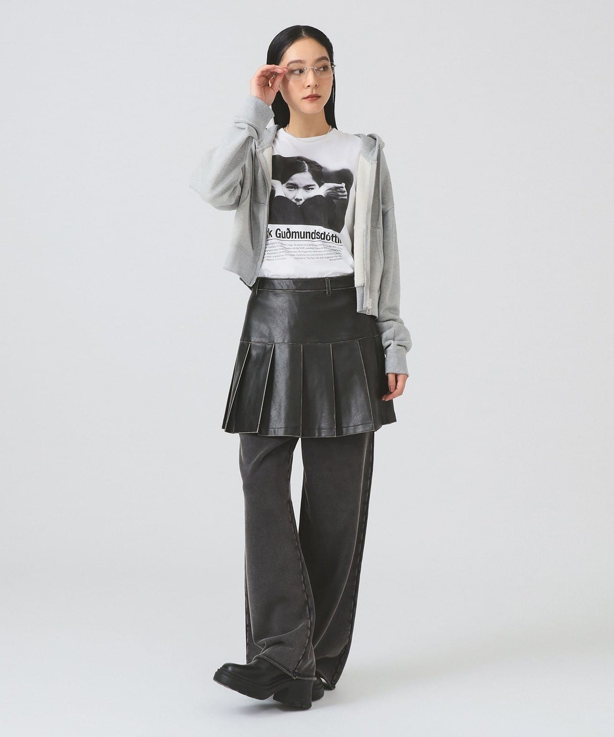 Ray BEAMS（レイ ビームス）【5/14再値下げ】フェイクレザー プリーツ