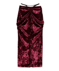 JOHN LAWRENCE SULLIVAN / CRUSHED VELOUR GATHERED SKIRT