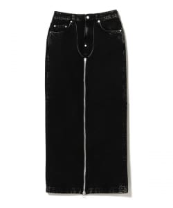 JOHN LAWRENCE SULLIVAN / WASHED DENIM ZIP LONG SKIRT
