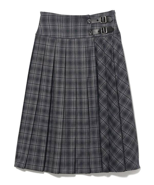 Ray BEAMS（レイ ビームス）チェック キルト ミディスカート（スカート