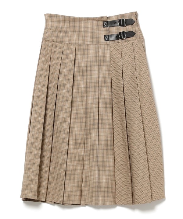 Ray BEAMS（レイ ビームス）チェック キルト ミディスカート（スカート