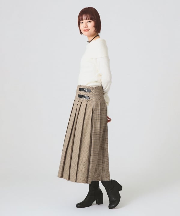 Ray BEAMS（レイ ビームス）チェック キルト ミディスカート