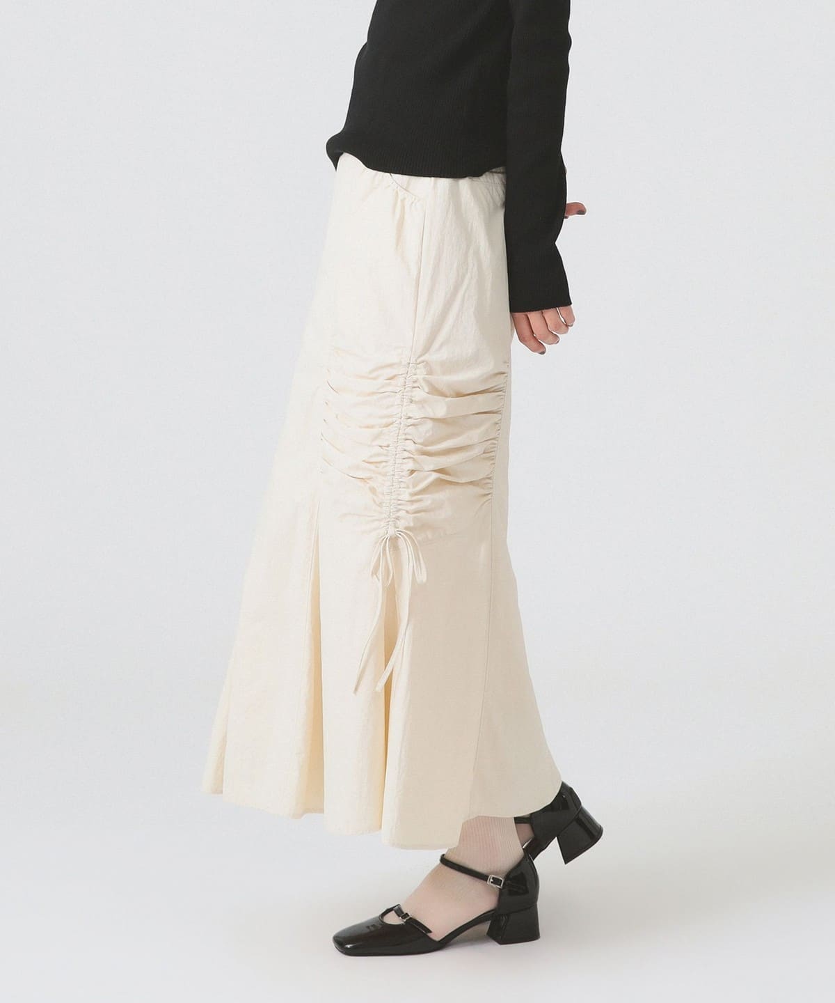 Ray BEAMS（レイ ビームス）サイド ギャザー マーメイド スカート