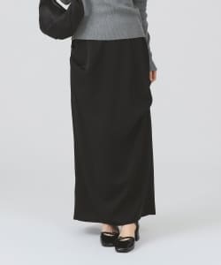 サテン ドレープ スカート