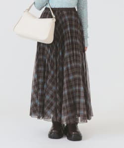 チュール チェック プリーツ スカート