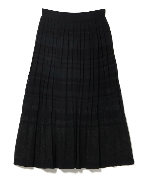 boussole / 14G Full Needle Pin-out Sheer Pleated Skirt