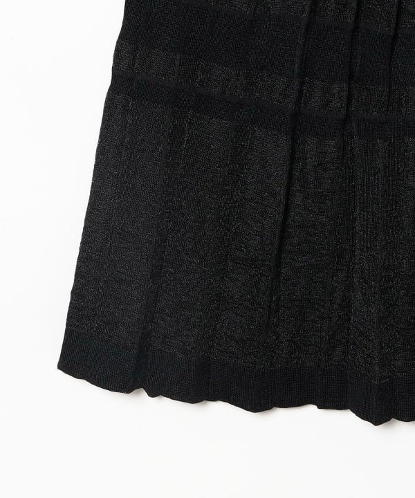 boussole / 14G Full Needle Pin-out Sheer Pleated Skirt