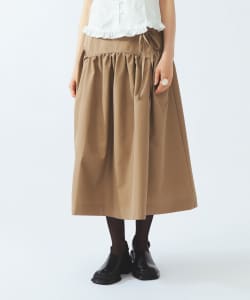 ギャザー キリカエ ミディ スカート