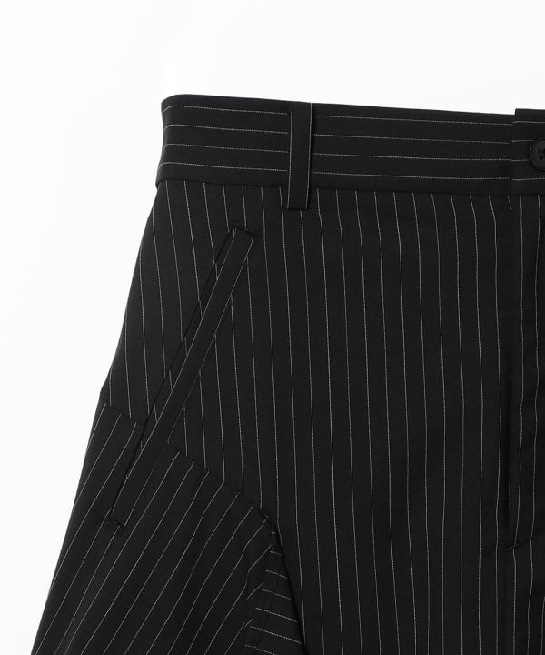 08sircus / Wool stripe layered skirt