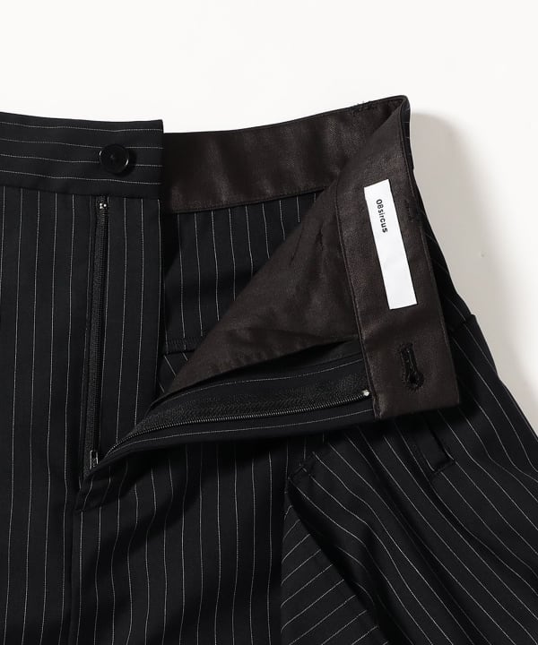 08sircus / Wool stripe layered skirt